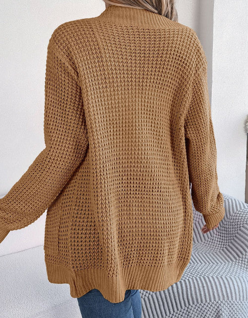 Load image into Gallery viewer, Open Front Long Sleeve Cardigan with Pockets
