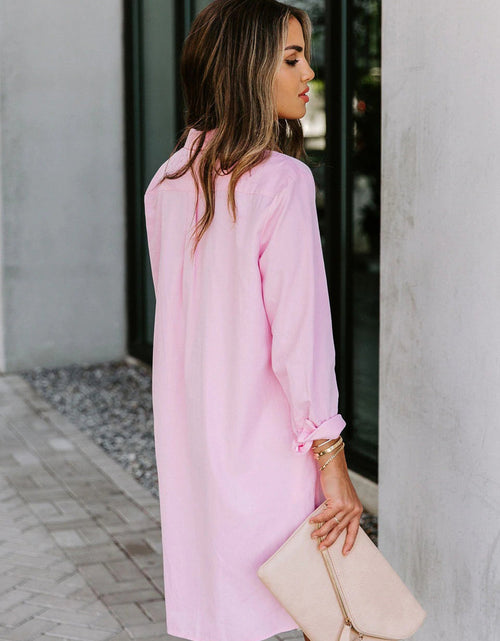 Load image into Gallery viewer, Lovelet Button Up Collared Neck Long Sleeve Shirt Dress
