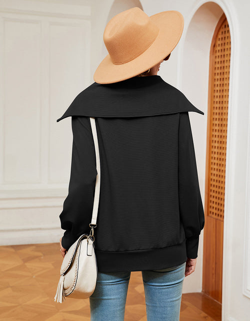 Load image into Gallery viewer, Half-Zip Collared Sweatshirt
