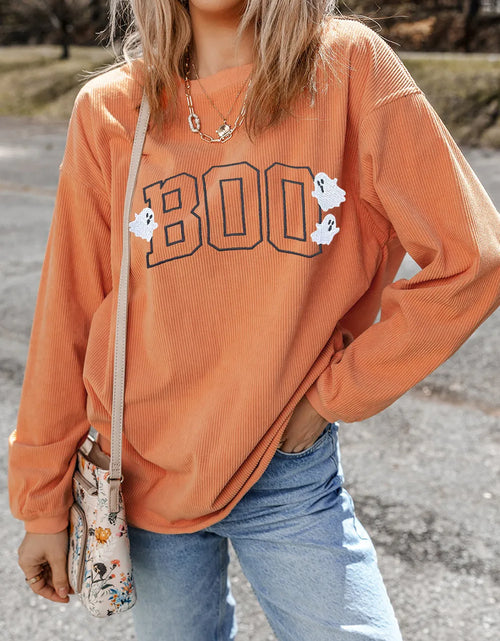 Load image into Gallery viewer, BOO Round Neck Long Sleeve Sweatshirt
