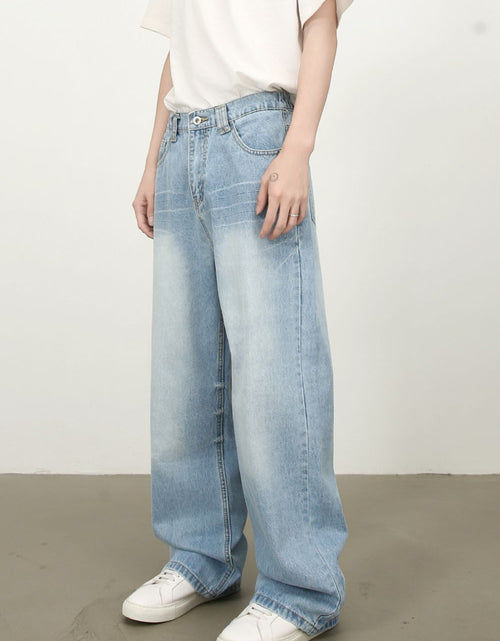 Load image into Gallery viewer, Men's Mid Rise Wide Leg Jeans with Pockets
