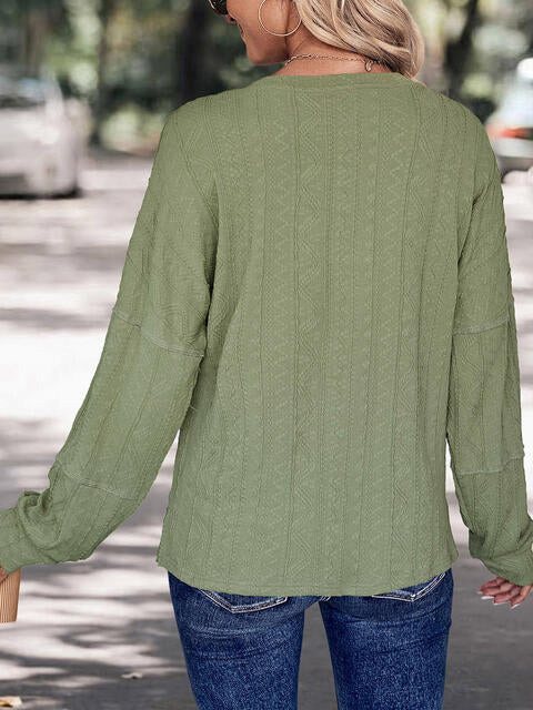Load image into Gallery viewer, Half-Button Round Neck T-Shirt
