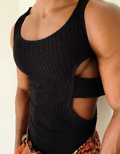 Load image into Gallery viewer, Men's Side Cutout Round Neck Tank
