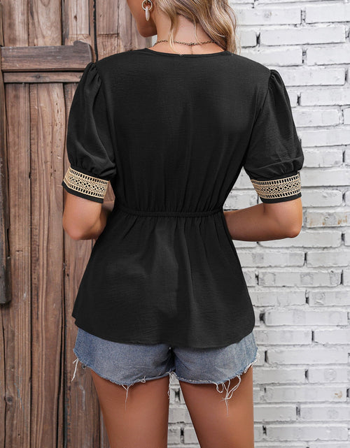 Load image into Gallery viewer, Ivy Lane Contrast V-Neck Babydoll Top

