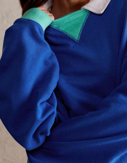 Load image into Gallery viewer, Contrast Dropped Shoulder Long Sleeve Sweatshirt
