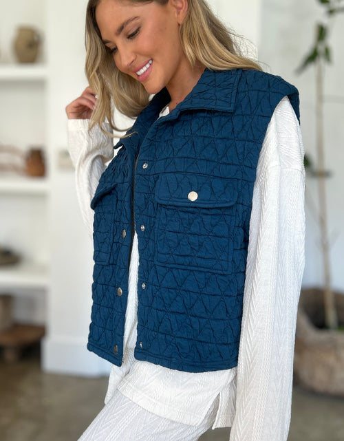 Load image into Gallery viewer, Double Take Full Size Pocketed Texture Snap Down Vest Coat
