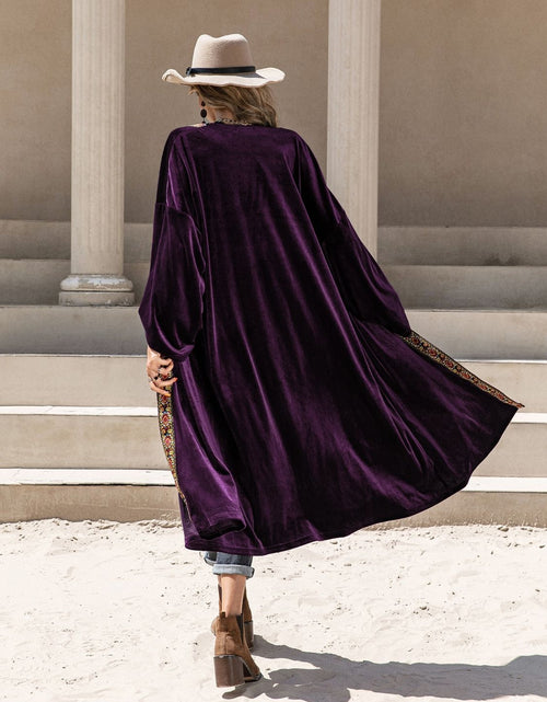 Load image into Gallery viewer, Embroidered Open Front Long Sleeve Cardigan
