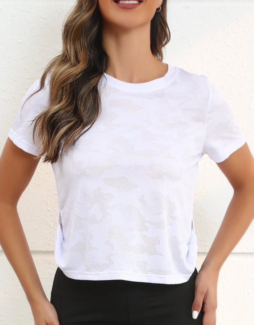 Load image into Gallery viewer, Ice Silk Mesh Round Neck Short Sleeve T-Shirt

