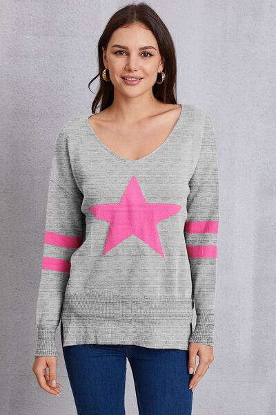 Load image into Gallery viewer, Star Scoop Neck Dropped Shoulder T-Shirt
