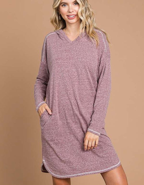 Load image into Gallery viewer, Culture Code Full Size Hooded Long Sleeve Sweater Dress
