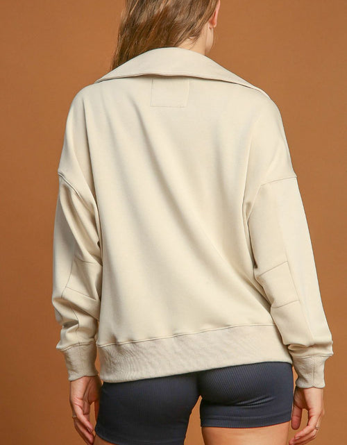 Load image into Gallery viewer, Umgee Johnny Collar Dropped Shoulder Sweatshirt
