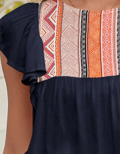Load image into Gallery viewer, Ivy Lane Contrast Print Butterfly Sleeve Top

