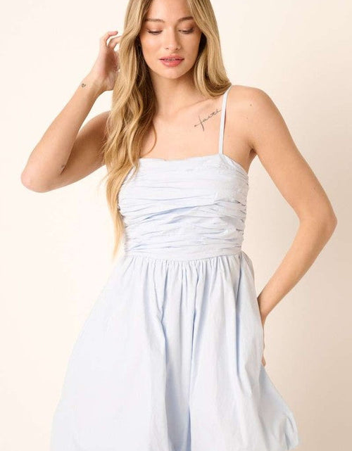 Load image into Gallery viewer, Mittoshop Ruched Detail Bubble Hem Mini Dress
