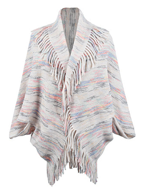 Load image into Gallery viewer, Fringe Detail Printed Poncho
