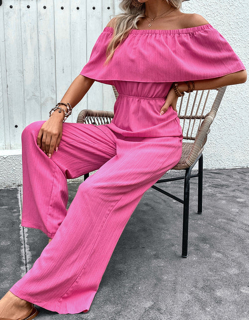 Load image into Gallery viewer, Perfee Off-Shoulder Wide Leg Jumpsuit
