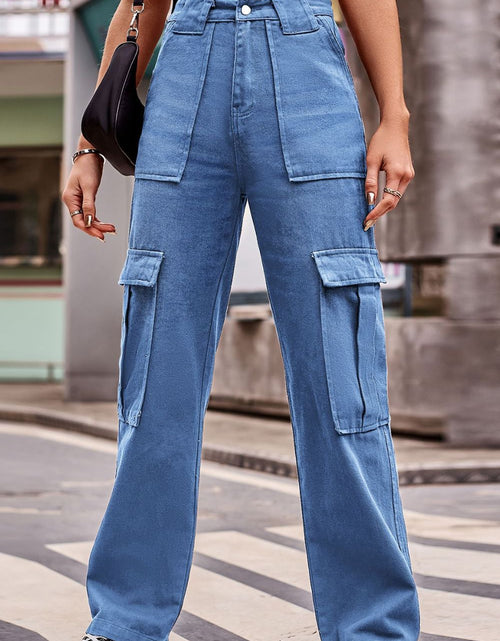 Load image into Gallery viewer, Buttoned High Waist Loose Fit Jeans
