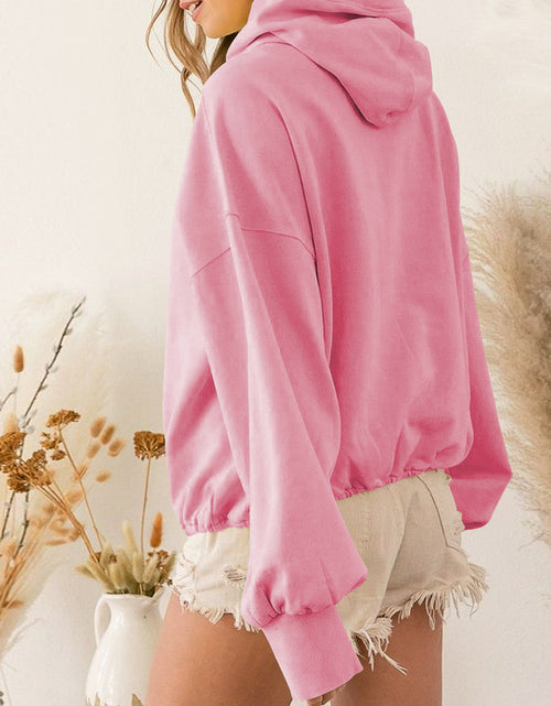 Load image into Gallery viewer, Zip-Up Dropped Shoulder Hoodie
