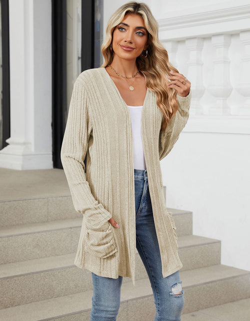 Load image into Gallery viewer, Pocketed Open Front Long Sleeve Cardigan
