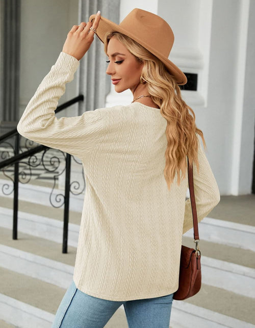 Load image into Gallery viewer, Decorative Button V-Neck Long Sleeve T-Shirt

