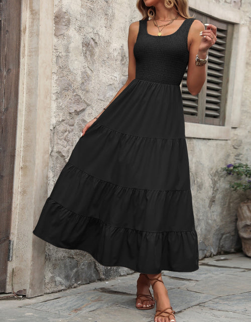 Load image into Gallery viewer, Ivy Lane Smocked Scoop Neck Sleeveless Tank Dress
