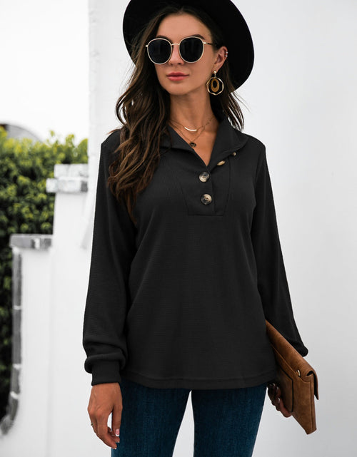Load image into Gallery viewer, Half Button Long Sleeve T-Shirt
