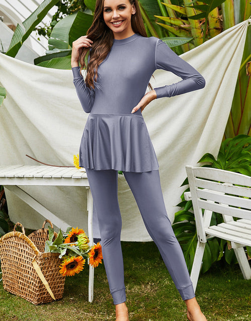 Load image into Gallery viewer, Mock Neck Long Sleeve One-Piece Swimwear
