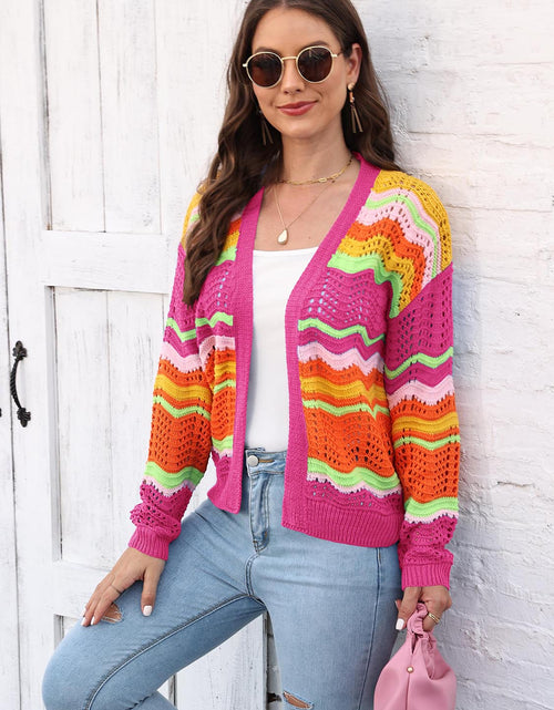 Load image into Gallery viewer, Open Front Openwork Cardigan
