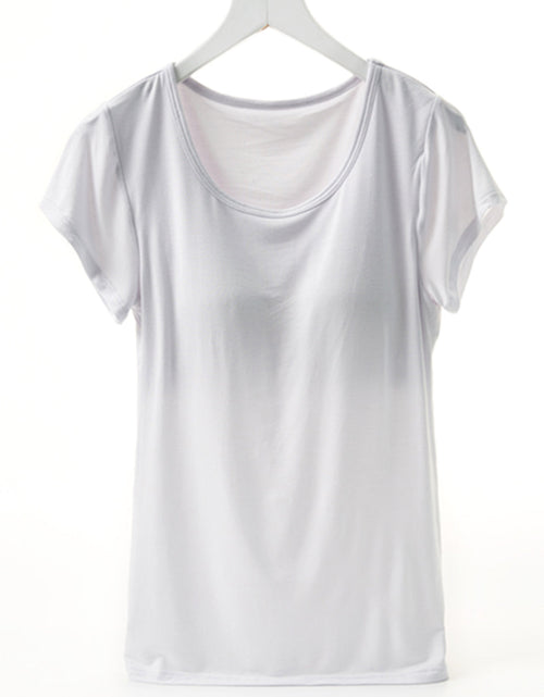 Load image into Gallery viewer, Round Neck Short Sleeve T-Shirt with Bra
