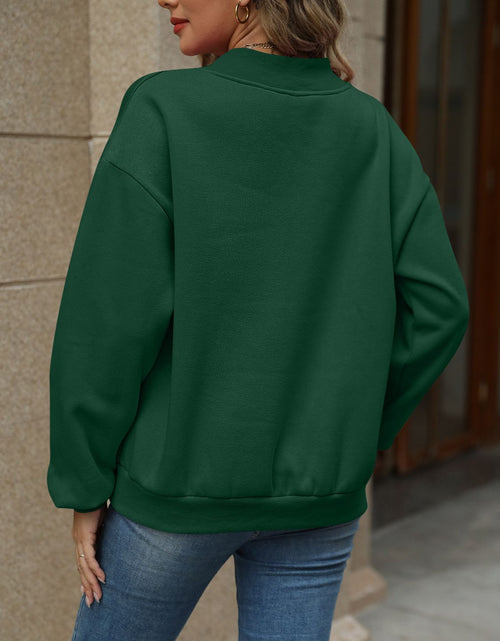 Load image into Gallery viewer, V-Neck Long Sleeve Dropped Shoulder Sweatshirt
