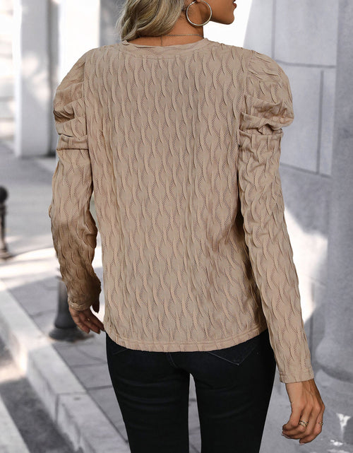 Load image into Gallery viewer, Perfee Textured V-Neck Long Sleeve Top
