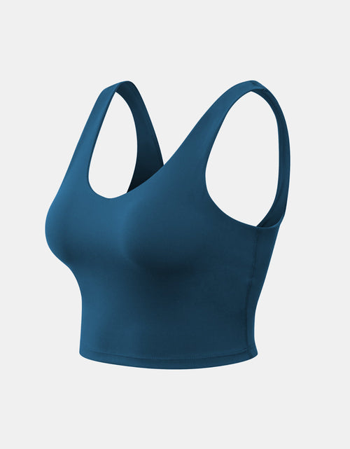 Load image into Gallery viewer, Cropped Scoop Neck Active Tank Top
