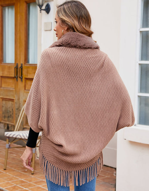 Load image into Gallery viewer, Open Front Fringe Hem Poncho
