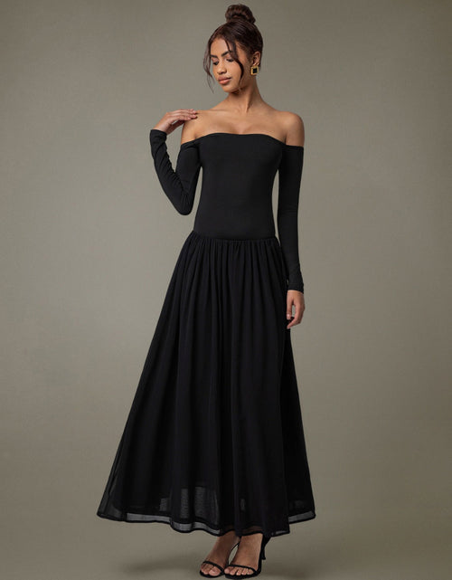 Load image into Gallery viewer, Off Shoulder Long Sleeve Maxi Dress
