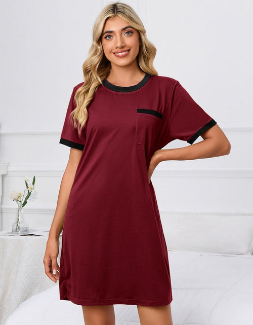Load image into Gallery viewer, Contrast Trim Round Neck Mini Dress
