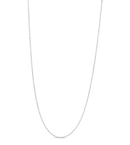.925 Sterling Silver 0.7mm Slim and Dainty Unisex 18" Inch Ball Bead Chain Necklace by Infinite Jewels