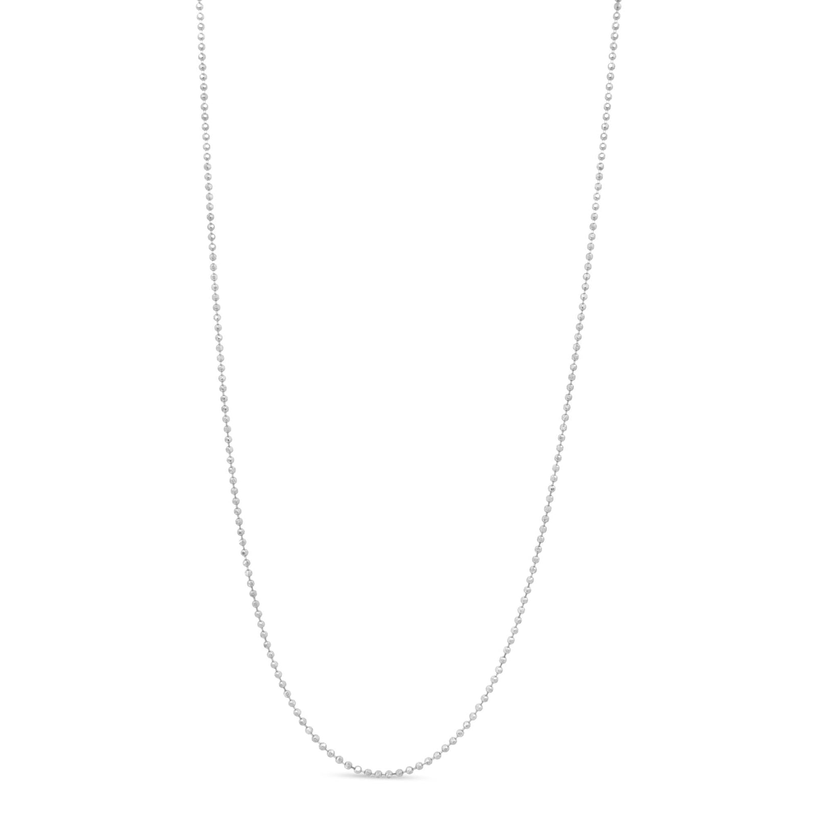 .925 Sterling Silver 0.7mm Slim and Dainty Unisex 18" Inch Ball Bead Chain Necklace by Haus of Brilliance