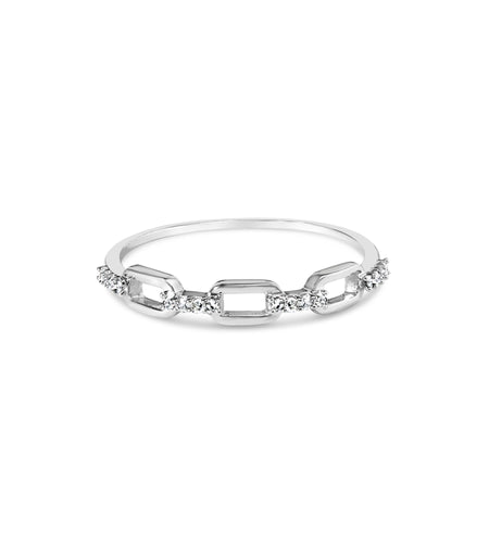 .925 Sterling Silver Diamond Accent Paperclip Band Ring (I-J Color, I2-I3 Clarity) by Haus of Brilliance