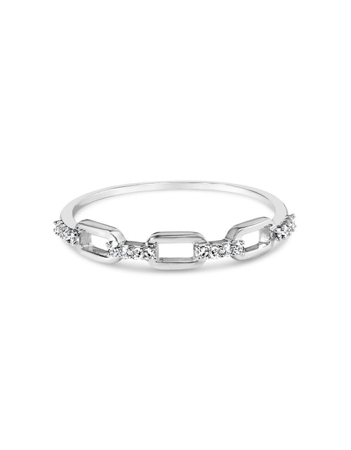 Load image into Gallery viewer, .925 Sterling Silver Diamond Accent Paperclip Band Ring (I-J Color, I2-I3 Clarity) by Haus of Brilliance
