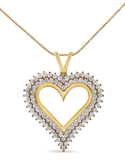 Load image into Gallery viewer, .925 Sterling Silver Diamond Heart 18" Pendant Necklace (I-J Color, I2-I3 Clarity) by Haus of Brilliance
