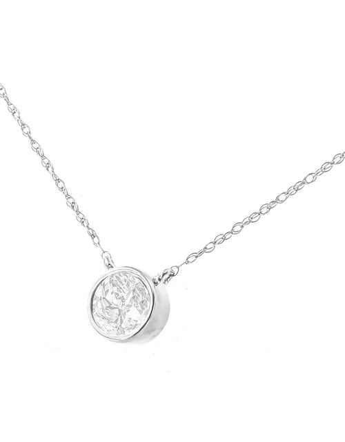 Load image into Gallery viewer, 14K Gold Lab Grown Diamond Modern Bezel-Set Solitaire 16"-18" Pendant Necklace (F-G Color, VS2-SI1 Clarity) by Haus of Brilliance
