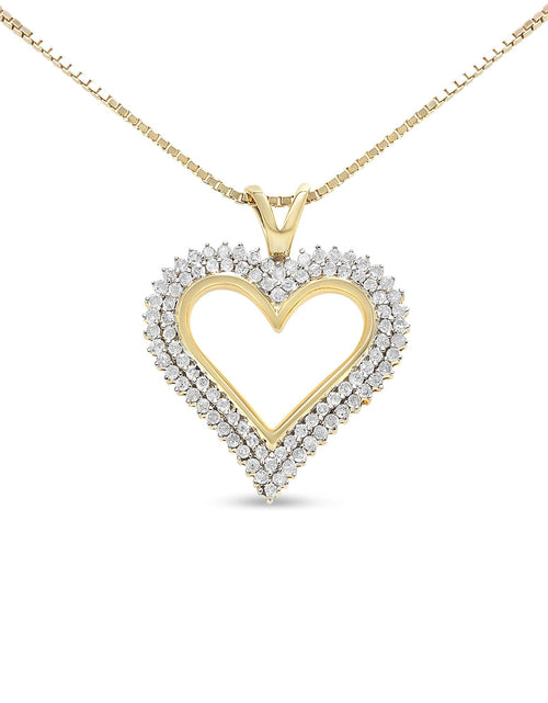Load image into Gallery viewer, .925 Sterling Silver Diamond Heart 18" Pendant Necklace (I-J Color, I2-I3 Clarity) by Haus of Brilliance
