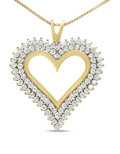 Load image into Gallery viewer, .925 Sterling Silver Diamond Heart 18" Pendant Necklace (I-J Color, I2-I3 Clarity) by Haus of Brilliance
