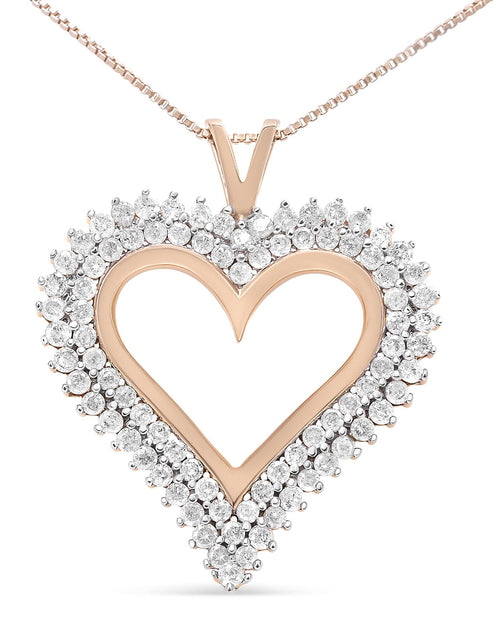 Load image into Gallery viewer, .925 Sterling Silver Diamond Heart 18" Pendant Necklace (I-J Color, I2-I3 Clarity) by Haus of Brilliance
