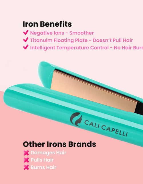 Load image into Gallery viewer, Pro-Series 1″ Titanium Hair Straightener Mint by Calicapelli Hair Tools
