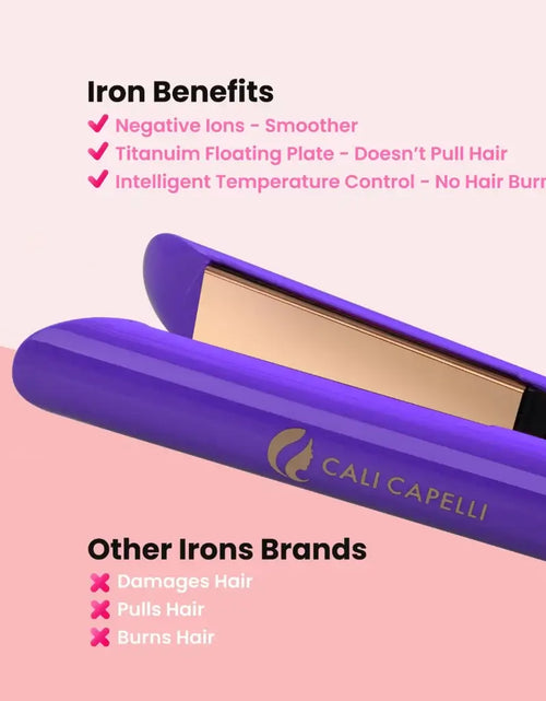 Load image into Gallery viewer, Pro-Series 1″ Titanium Hair Straightener Purple by Calicapelli Hair Tools
