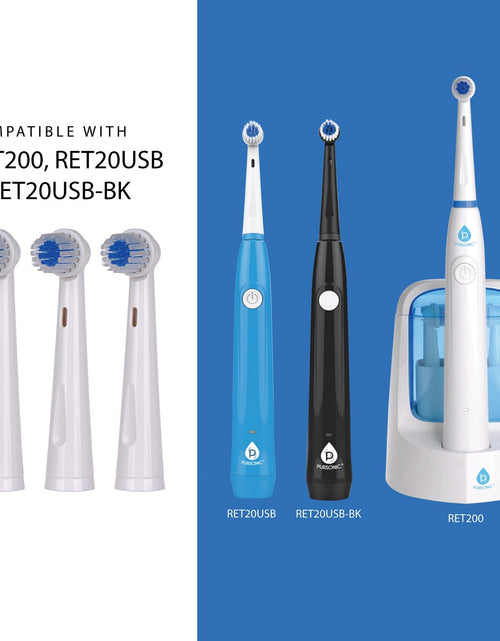 Load image into Gallery viewer, 3 Pack Brush Head Replacement for RET20USB &amp; RET20USB-BK AND RET200 MODELS by Pursonic
