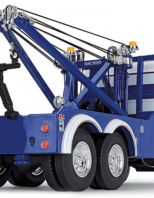 Load image into Gallery viewer, 1953 Kenworth Bullnose Heavy-Duty Holmes Wrecker Tow Truck Rich Blue and White 1/34 Diecast Model by First Gear
