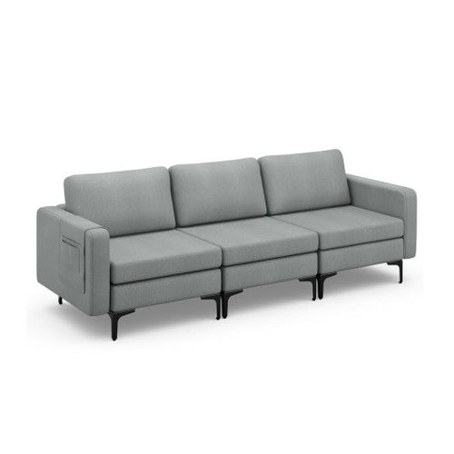 Load image into Gallery viewer, 1/2/3/4-Seat Convertible Sectional Sofa with Reversible Ottoman-3-Seat
