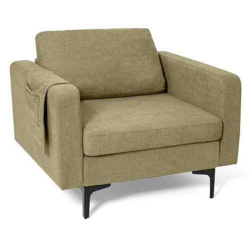 Load image into Gallery viewer, Modern Accent Armchair with Side Storage Pocket-Green
