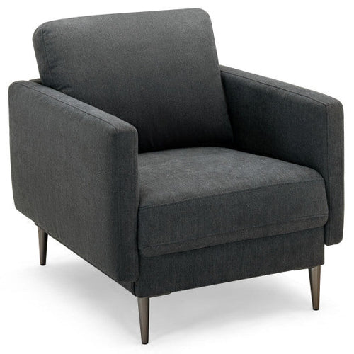 Load image into Gallery viewer, Modern Upholstered Accent Chair with Removable Backrest Cushion-Gray
